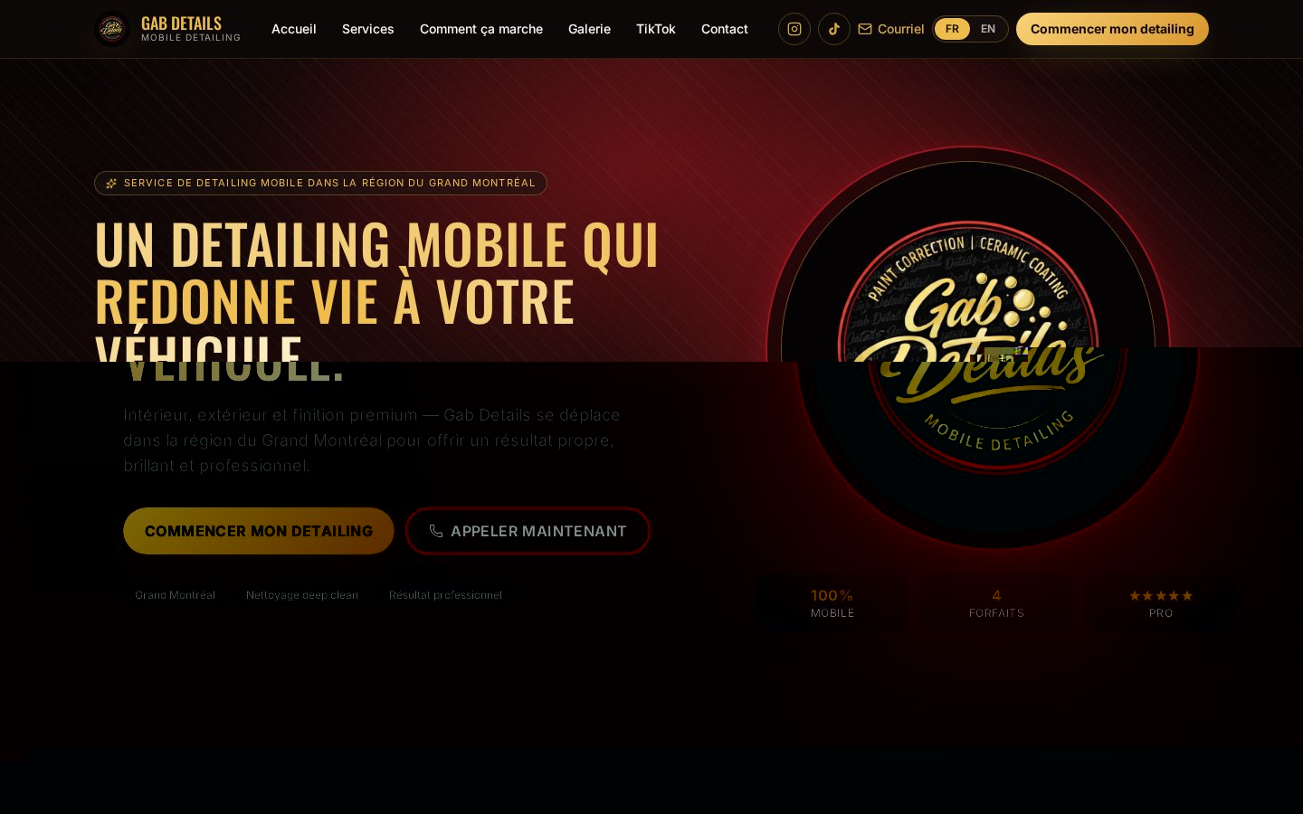 Gab Details — Esthétique automobile · Site + réservation