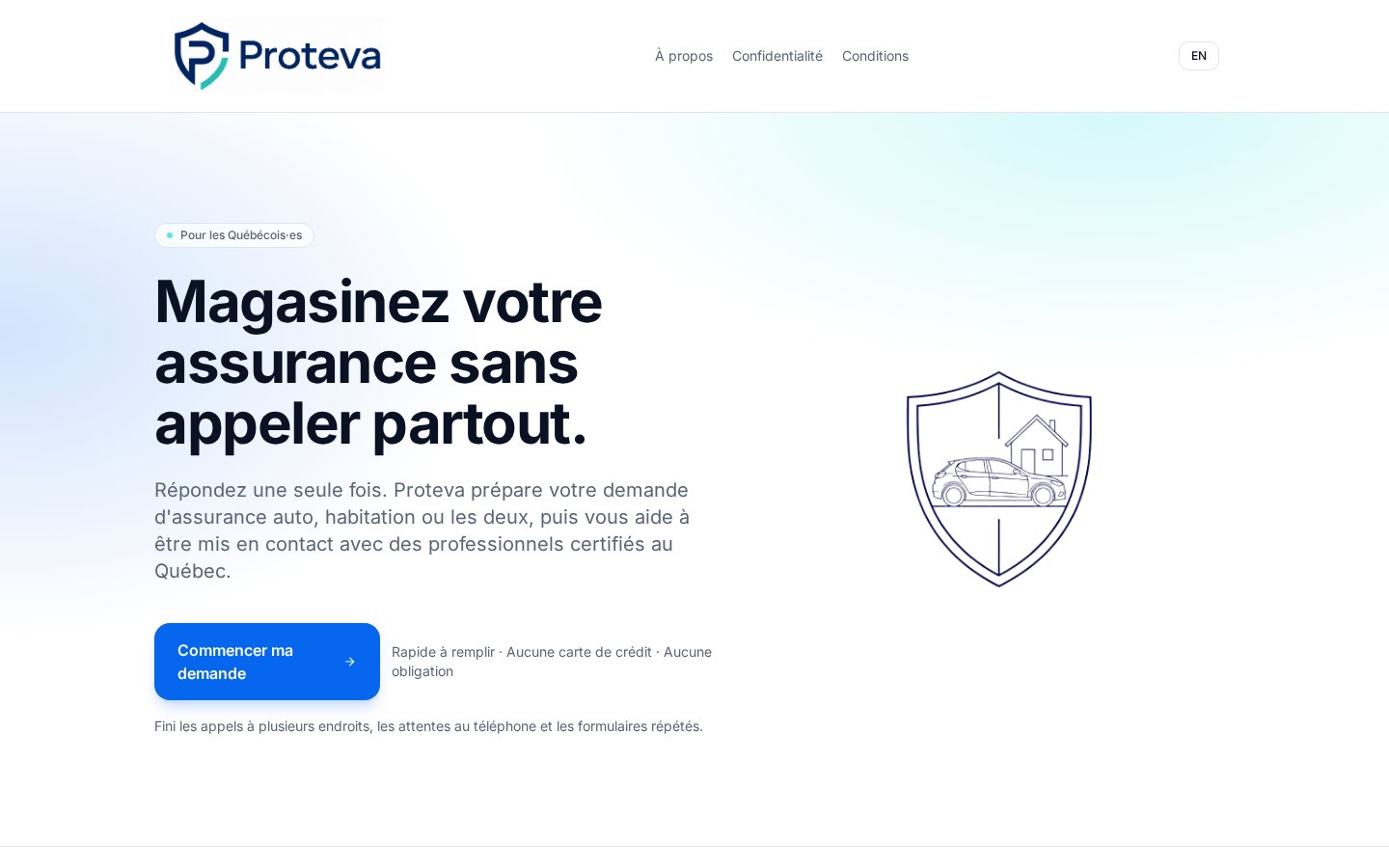 Proteva — aperçu du site